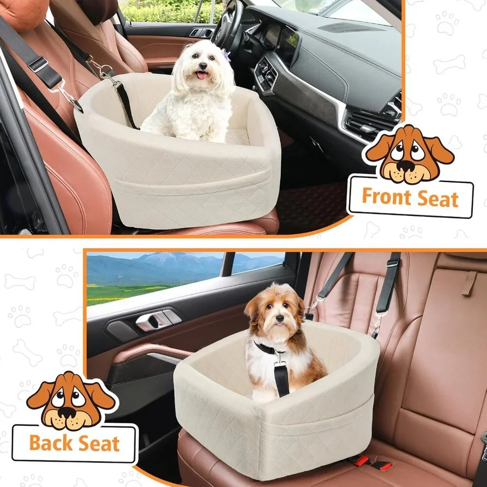 Car Seat for Small Medium Dogs,Detachable Washable Dog Booster Seat Under 30lbs